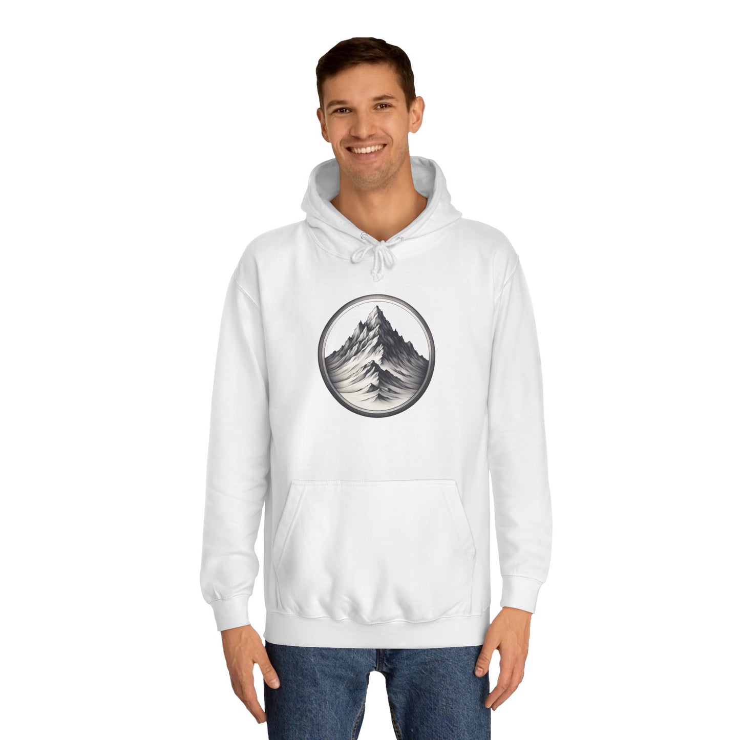 Mountain Peak Unisex College Hoodie, Cozy Apparel for Outdoor Lovers, Great for College, Gifts, Adventure, Hiking