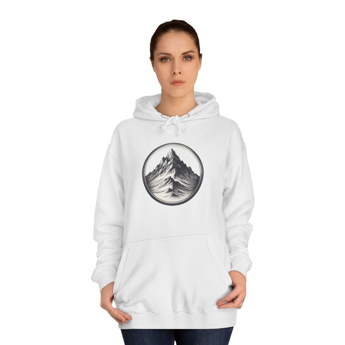 Mountain Peak Unisex College Hoodie, Cozy Apparel for Outdoor Lovers, Great for College, Gifts, Adventure, Hiking